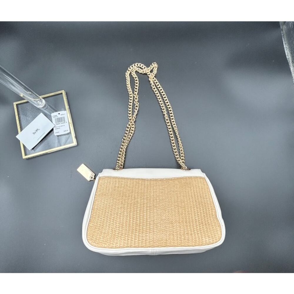 COACH Cassidy Straw Leather Chain Bag Turnlock Purse Coastal Chic OBX Show - COA - Picture 9 of 10